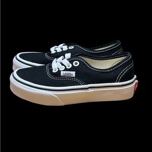 Size 11 UY -Vans  Kids Authentic Shoes In Black | Black/True White Authentic New